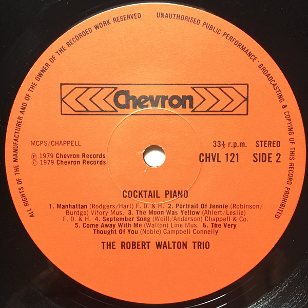 Robert Walton Trio* - The Cocktail Piano (LP, Album) 18729