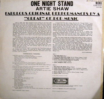 Artie Shaw And His Orchestra - One Night Stand (LP, Comp, Mono) 21122