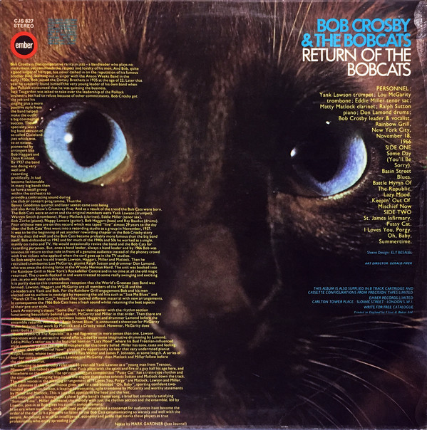 Bob Crosby and The Bobcats* - Return Of The Bobcats (LP, Album) 20987