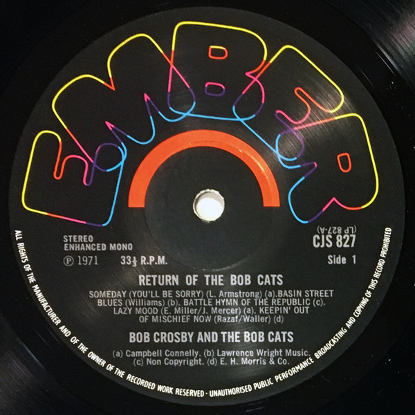 Bob Crosby and The Bobcats* - Return Of The Bobcats (LP, Album) 20988
