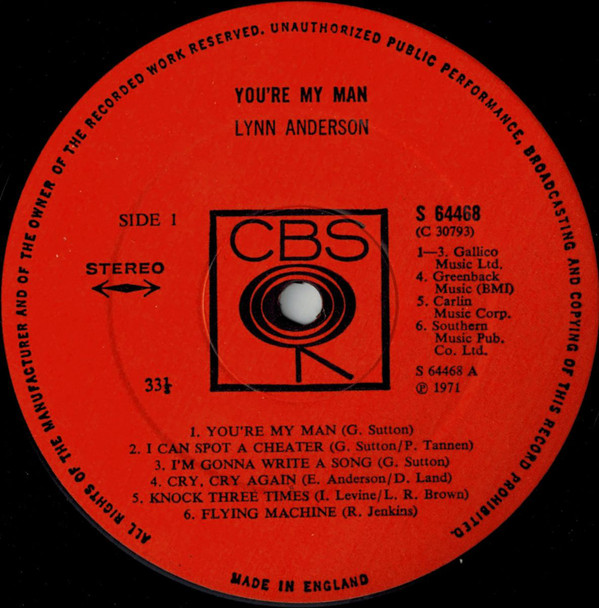 Lynn Anderson - You're My Man (LP, Album) 25967