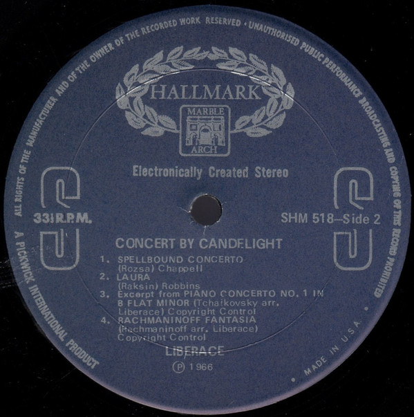 Liberace - Concert By Candlelight (LP, Album) 19868