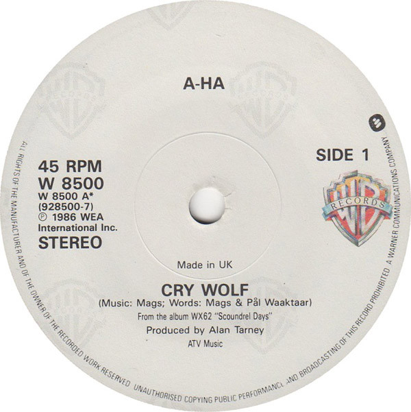 a-ha - Cry Wolf (7", Single, Pap) 36030