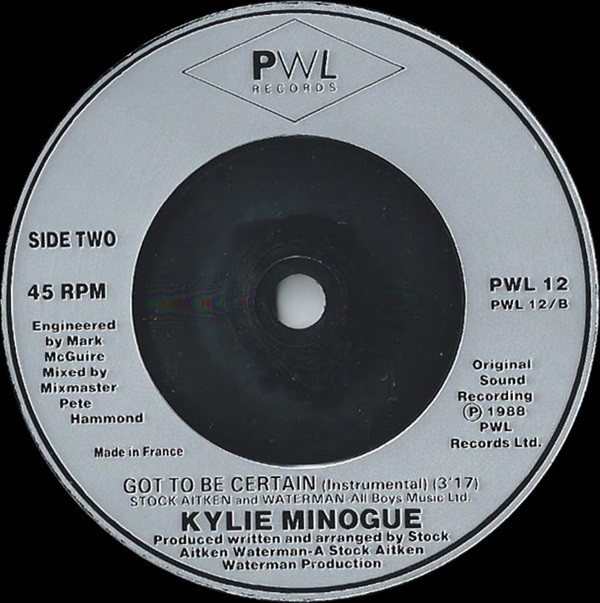 Kylie Minogue - Got To Be Certain (7", Single, Sil) 39248