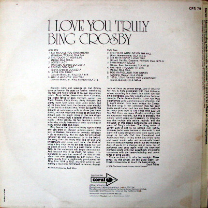 Bing Crosby - I Love You Truly (LP, Comp) 20753