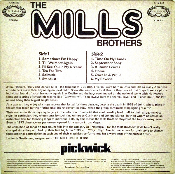 The Mills Brothers - The Mills Brothers (LP, Album) 19354