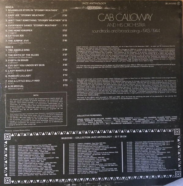 Cab Calloway And His Orchestra - Soundtracks And Broadcastings 1943/1944 (LP, Comp) 20923