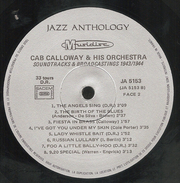 Cab Calloway And His Orchestra - Soundtracks And Broadcastings 1943/1944 (LP, Comp) 20925