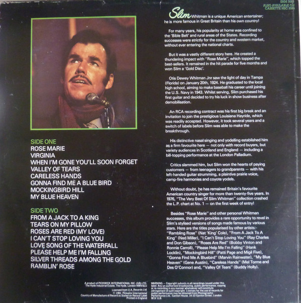 Slim Whitman - Rose Marie And Other Love Songs (LP, Comp) 19277