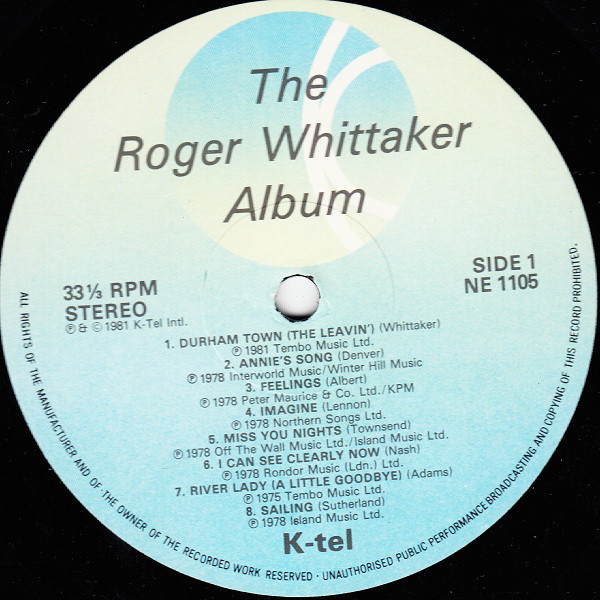 Roger Whittaker - The Roger Whittaker Album (LP, Album, Comp) 19285
