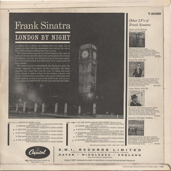 Frank Sinatra - London By Night (LP, Comp, Mono) 20428