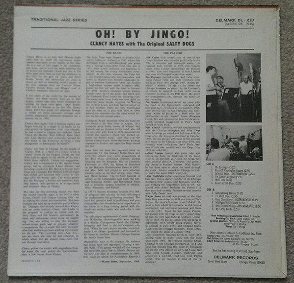 Clancy Hayes and The Salty Dogs - Oh By Jingo (LP, Album, Mono) 21043