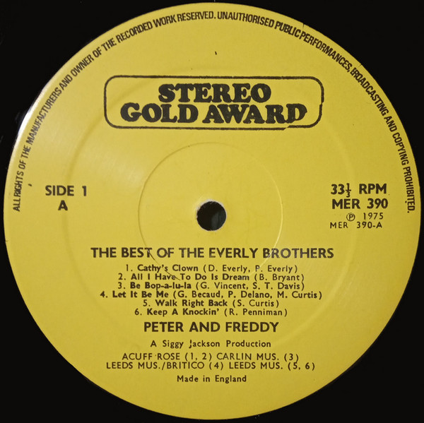 Peter And Freddy* - Hits Of The Everly Brothers (LP, Album) 19496
