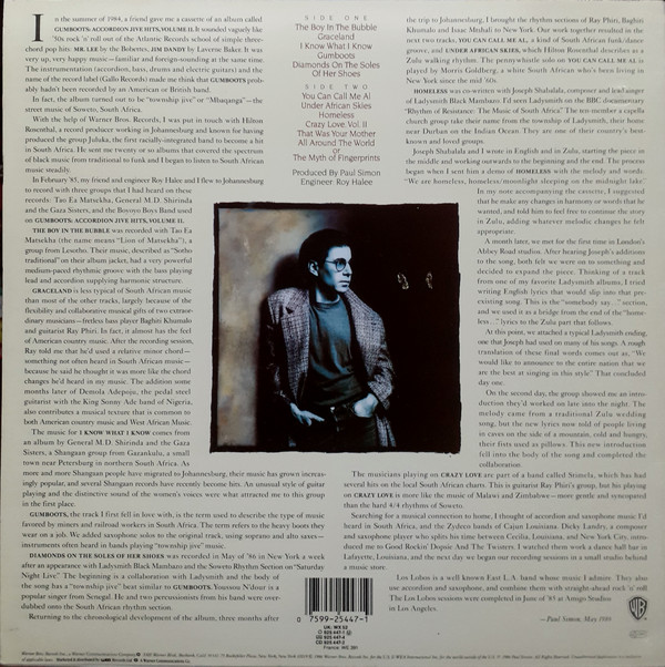 Paul Simon - Graceland (LP, Album, Emb) 21540