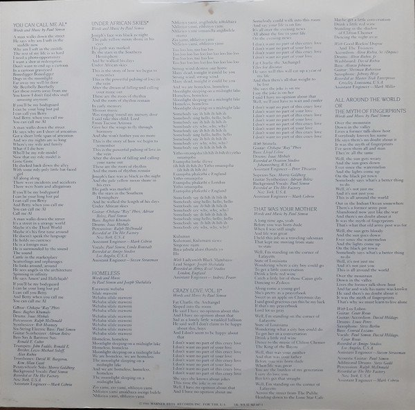 Paul Simon - Graceland (LP, Album, Emb) 21543