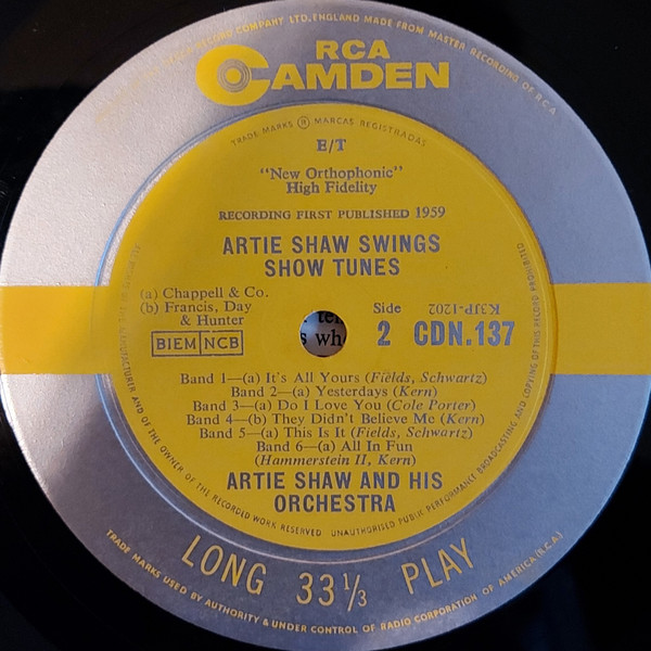 Artie Shaw* - Artie Shaw Swings Show Tunes (LP, Album) 21133