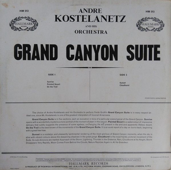 Andre Kostelanetz And His Orchestra* - Grand Canyon Suite (LP, Album, Mono, RE) 19914