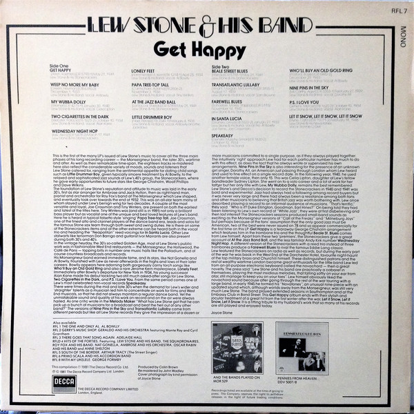 Lew Stone And His Band - Get Happy (LP, Comp, Mono, RM) 20628