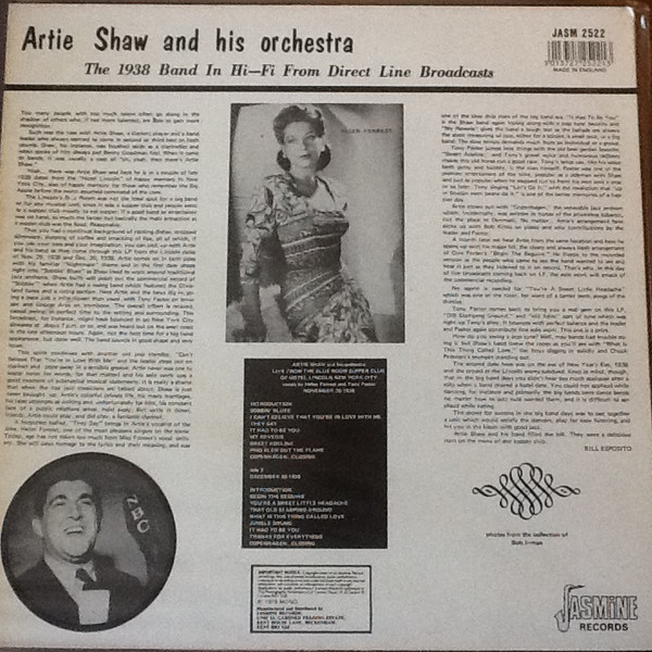 Artie Shaw And His Orchestra - The 1938 Band In Hi-Fi (LP, Mono) 21142