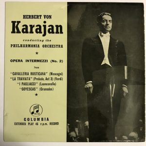 Herbert Von Karajan conducting the Philharmonia Orchestra - Opera Intermezzi (No. 2) (7", EP) 39720