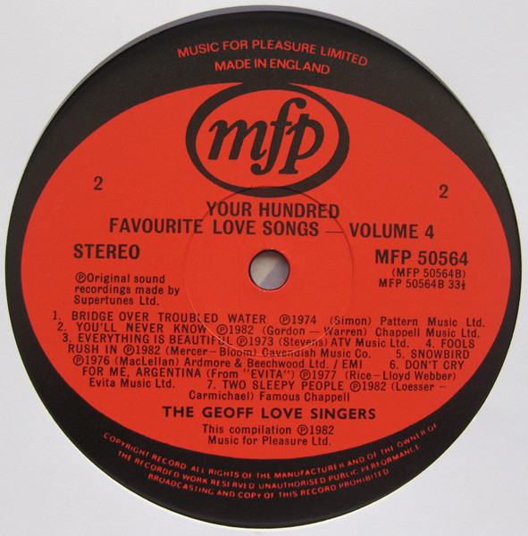 The Geoff Love Singers - Your Hundred Favourite Love Songs Vol.4 (LP) 18646