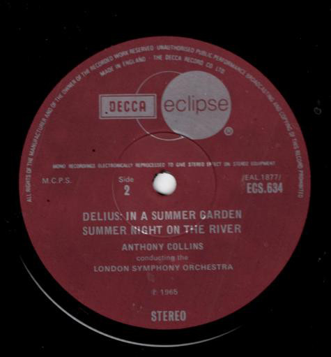 Delius* - Anthony Collins (2), London Symphony Orchestra* - Paris / In A Summer Garden / Summer Night On The River (LP) 20896