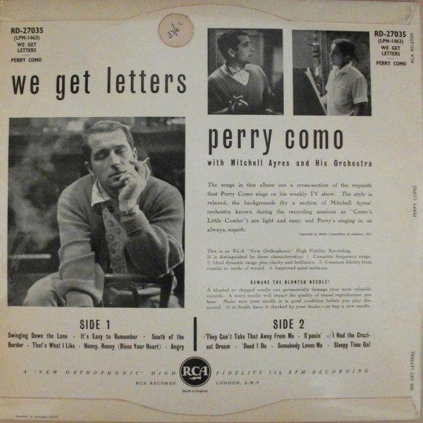 Perry Como - We Get Letters (LP, Album) 19266