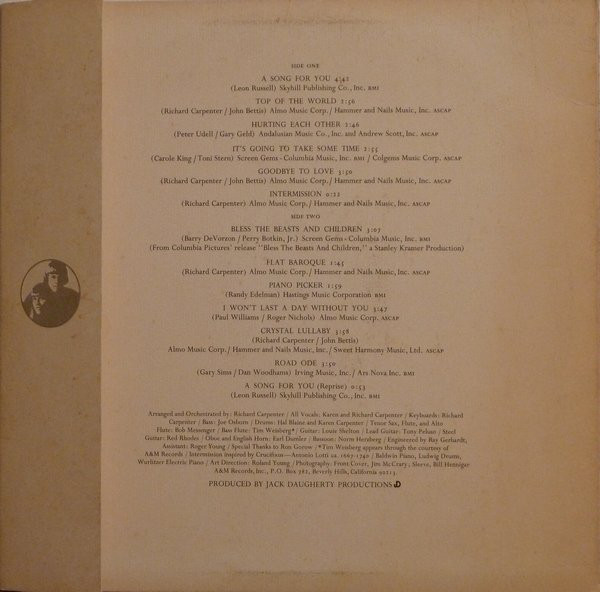 Carpenters - A Song For You (LP, Album, San) 25441