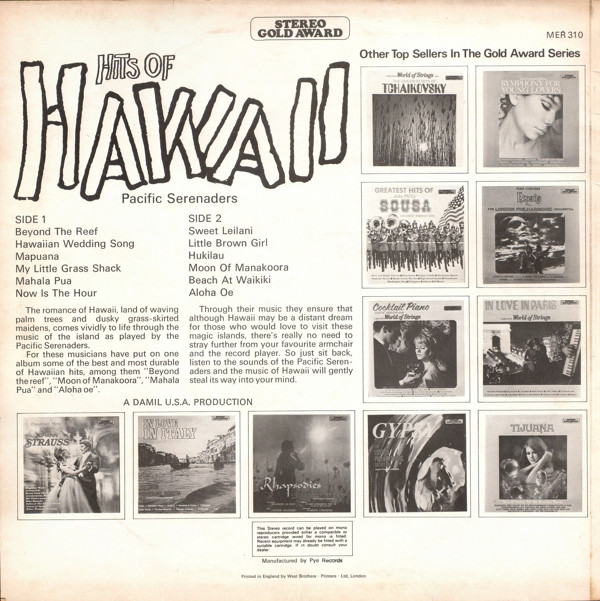 Pacific Serenaders - Hits Of Hawaii (LP, Comp) 19092