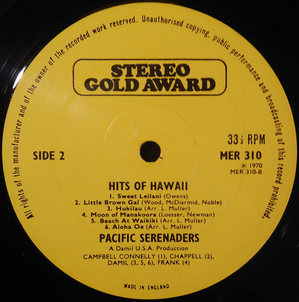 Pacific Serenaders - Hits Of Hawaii (LP, Comp) 19094