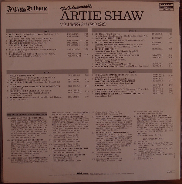 Artie Shaw - The Indispensable Artie Shaw Volumes 3/4 (2xLP, Comp, Gat) 21114