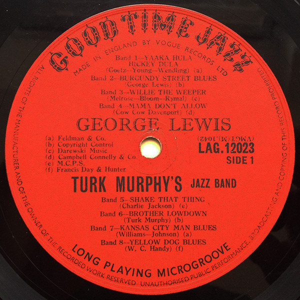 George Lewis and His New Orleans Music / Turk Murphy's Jazz Band / Kid Ory's Creole Jazz Band* / Pete Daily's Rhythm Kings - Jazz Band Ball (LP, Comp) 21034