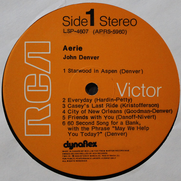John Denver - Aerie (LP, Album) 25958