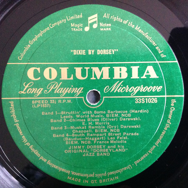 Jimmy Dorsey And His Original "Dorseyland" Jazz Band - Dixie By Dorsey (10", Mono) 20729