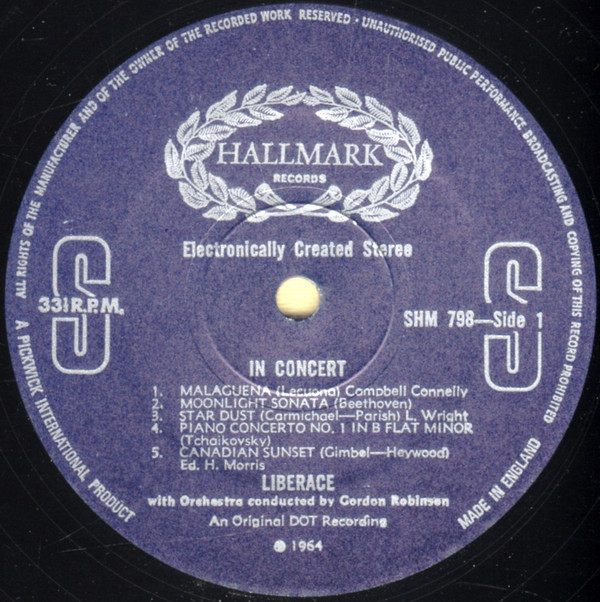 Liberace - In Concert (LP, Album) 19841