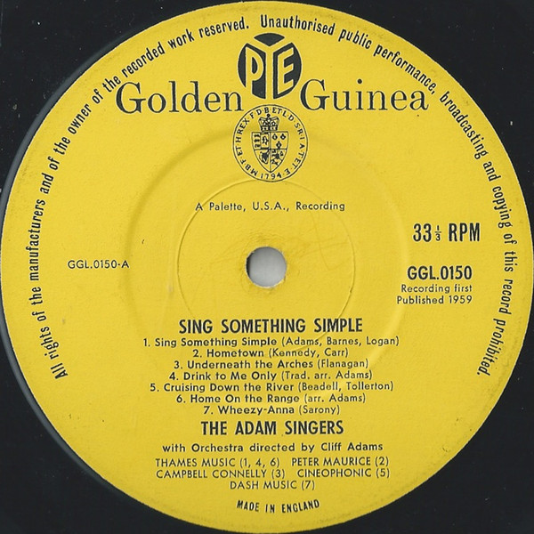 The Cliff Adams Singers Directed By Cliff Adams - Sing Something Simple (LP) 19365
