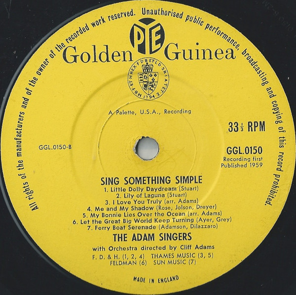 The Cliff Adams Singers Directed By Cliff Adams - Sing Something Simple (LP) 19366