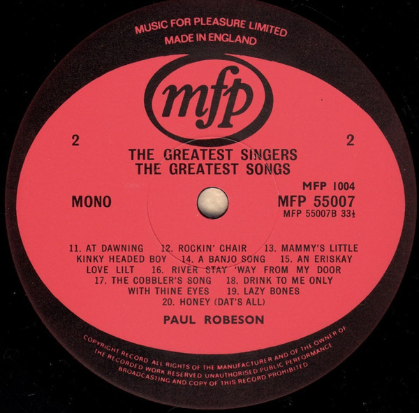 Richard Tauber, Paul Robeson, John Mc Cormack*, Peter Dawson - The Greatest Singers The Greatest Songs (2xLP, Comp) 20640