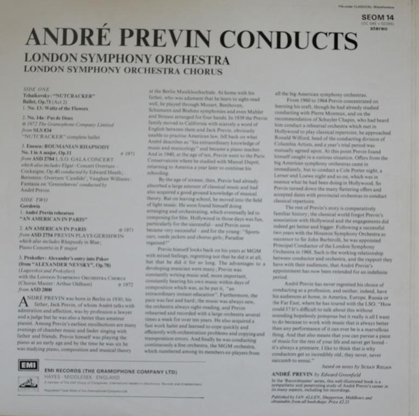 Andre  Previn, The London Symphony Orchestra, London Symphony Chorus - Andre  Previn Conducts (LP, Comp) 42228