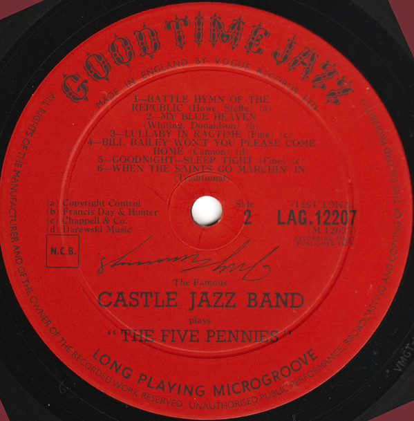 The Famous Castle Jazz Band - Plays The Five Pennies (LP, Album, Mono) 21040