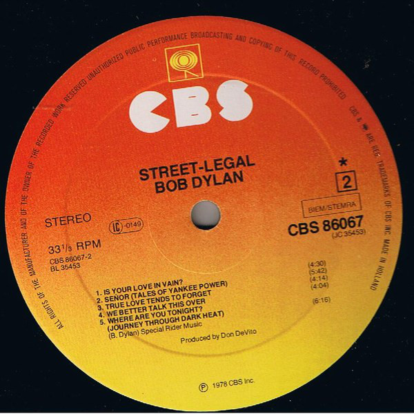 Bob Dylan - Street-Legal (LP, Album) 21341