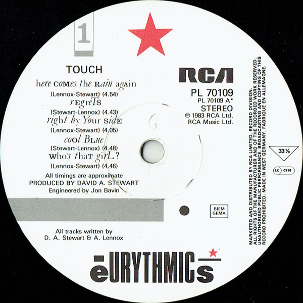Eurythmics - Touch (LP, Album) 21328
