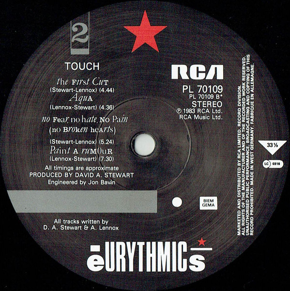 Eurythmics - Touch (LP, Album) 21329