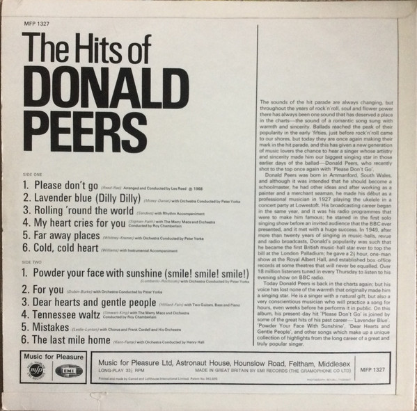 Donald Peers - The Hits Of Donald Peers (LP, Comp, Por) 19376