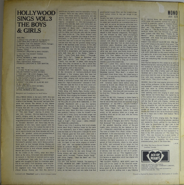 Various - Hollywood Sings Vol 3 The Boys And Girls (LP, Comp, Mono) 19289