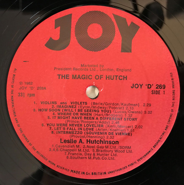 Leslie A. Hutchinson* - The Magic Of Hutch (LP, Album) 20839