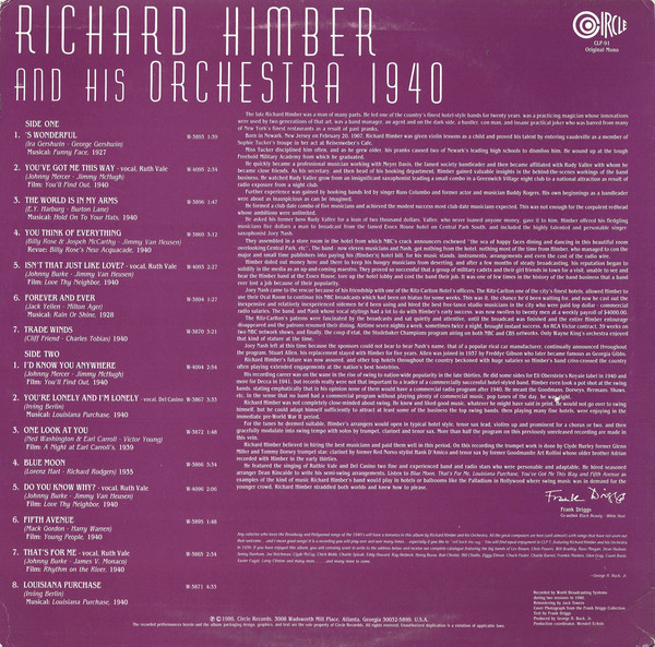 Richard Himber And His Orchestra - Richard Himber And His Orchestra 1940 (LP, Album, Mono) 21224
