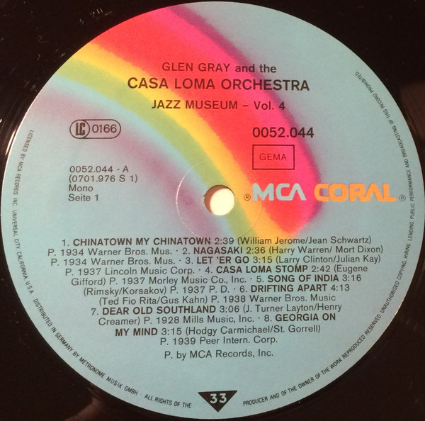 Glen Gray - Glen Gray And The Casa Loma Orchestra 1934-1941 (LP, Comp, Mono) 20091