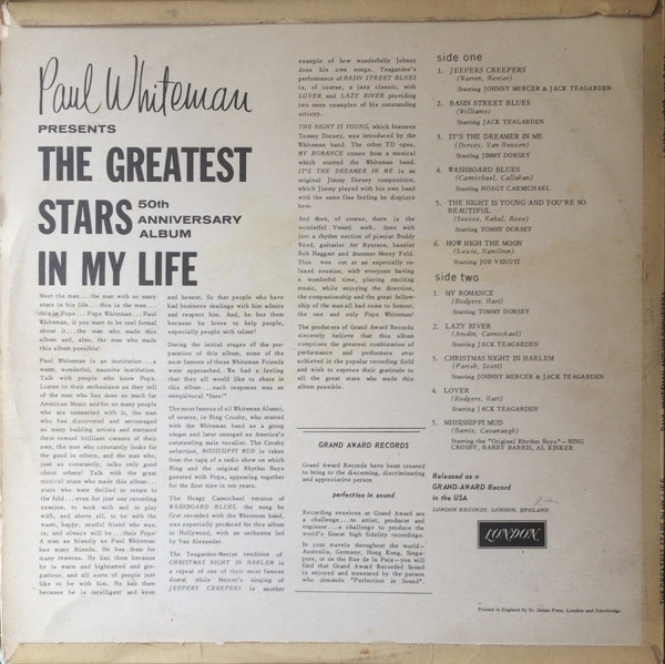 Paul Whiteman Presents Various - The Greatest Stars In My Life