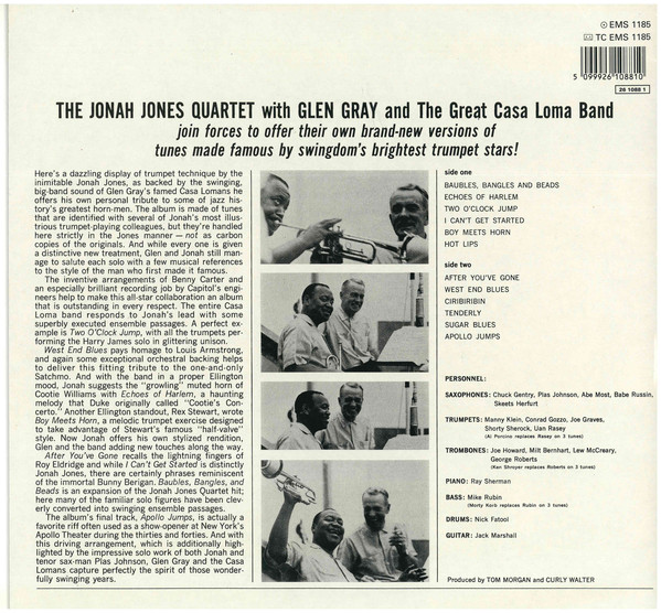 Jonah Jones And The Quartet* / Glen Gray And The Casa Loma Orchestra* - Jonah Jones Quartet / Glen Gray Casa Loma Orchestra (LP, Album) 20115